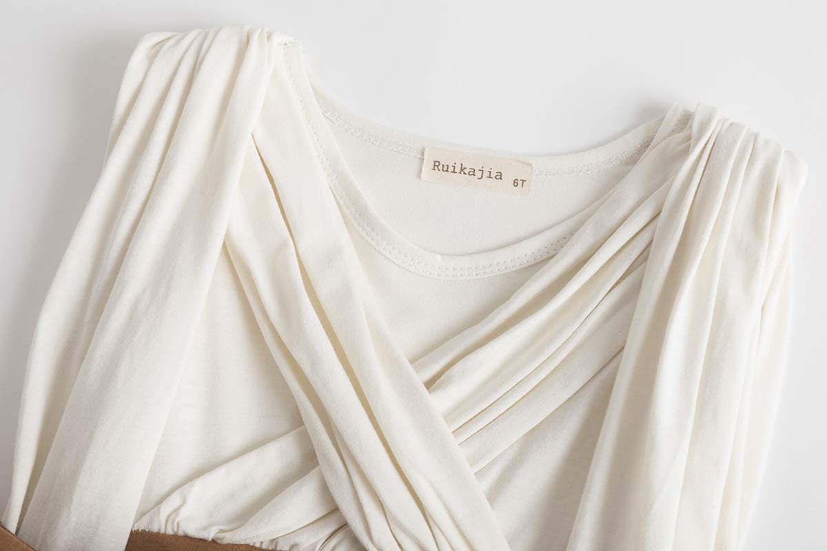 uikajia Rey Costume - Chewbacca Rhinestone, Princess Leia, Darth BB8 & R2D2 (Beige, 7 Years)