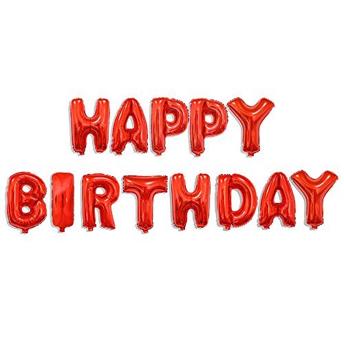 HK balloons Happy Birthday Letters Foil Toy Balloons (RedHbd)|1 Pcs