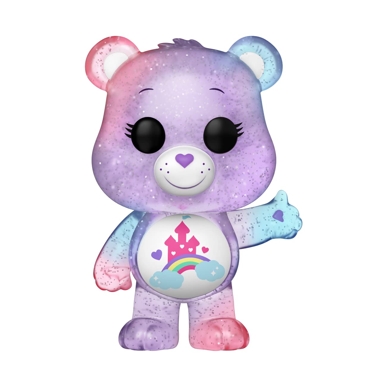 Funko Pop! Care Bears 40th Anniversary Care-A-Lot Bear - Translucent Glitter Chase, Standard Size, Multicolor, Model 61557