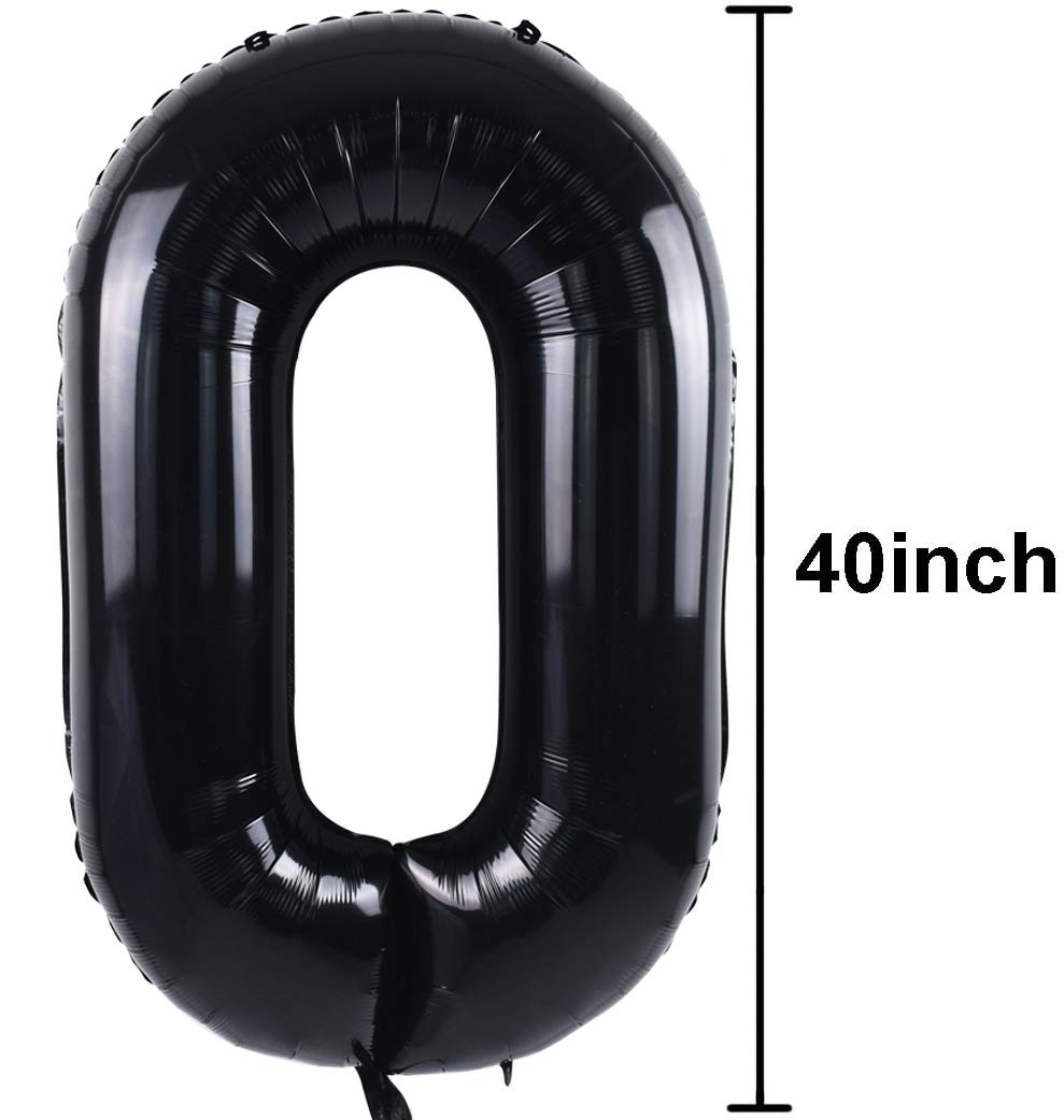 Toniful 40 Inch Black Large Numbers Balloon Birthday Party Decorations, Foil Mylar Big Number Balloon Digital 50 For 50Th Birthd