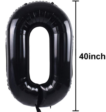 Toniful 40 Inch Black Large Numbers Balloons0-9,Number 6 Digital 6 Helium Balloons,Foil Mylar Big Number Balloons For Birthday P