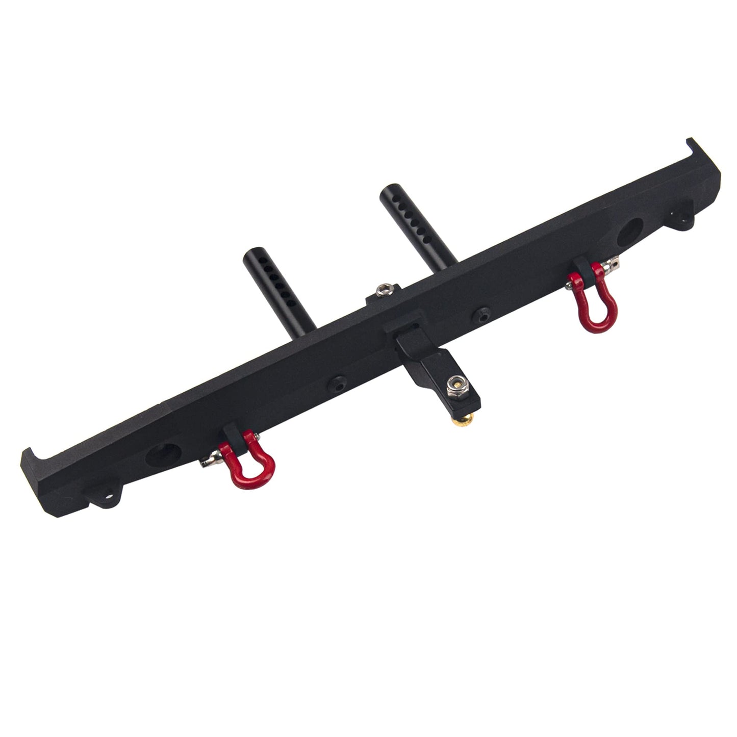 Vgoohobby RC Rear Bumper with Lights Shackles Trailer Hitch Compatible with Traxxas TRX-4 Axial SCX10 90046 90047 SCX10 II 1/10