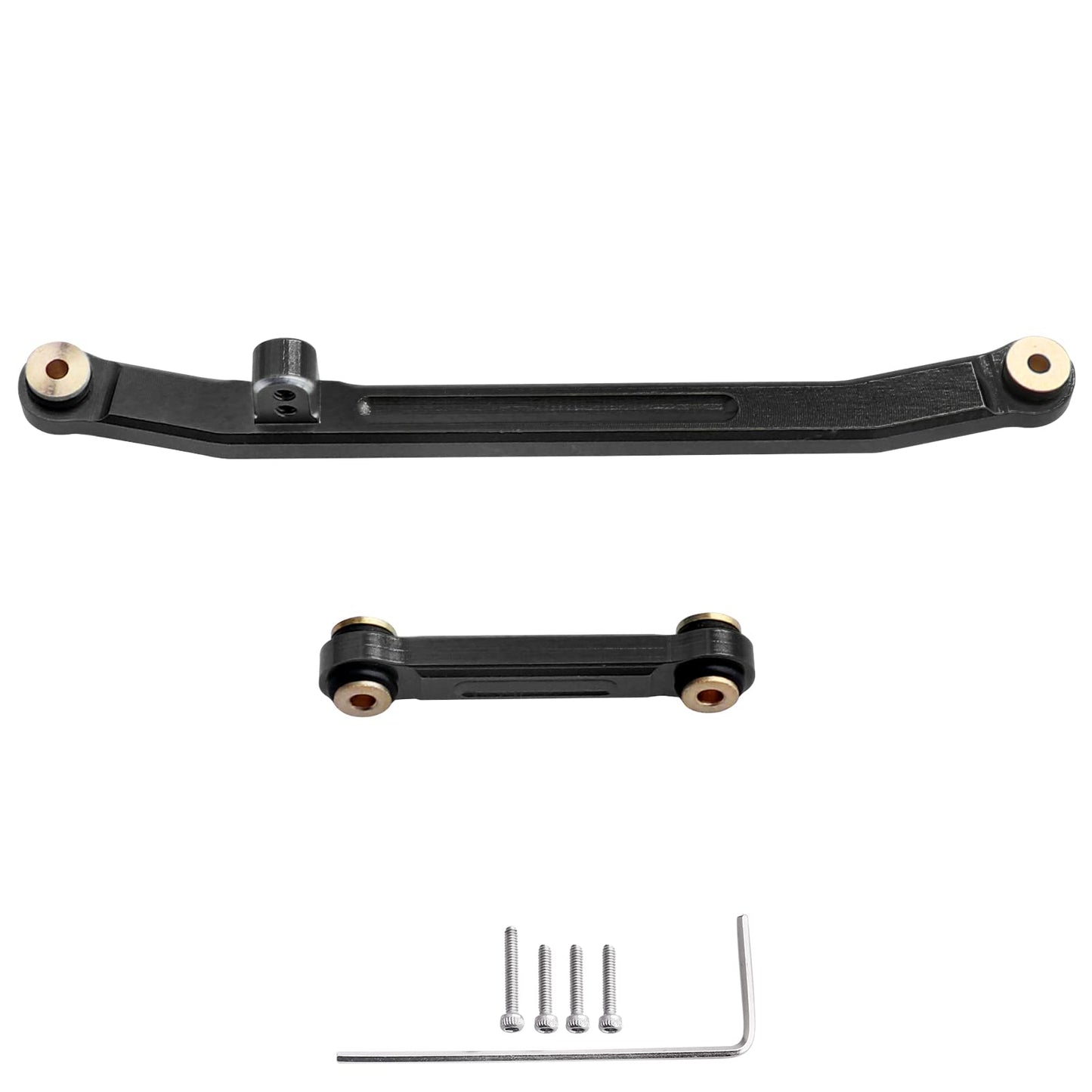 Allinrc Scx24 Steering Links Aluminum Steering Linkage Set High-Tightening Links For Axial Scx24 1/24 Upgrades (Black)
