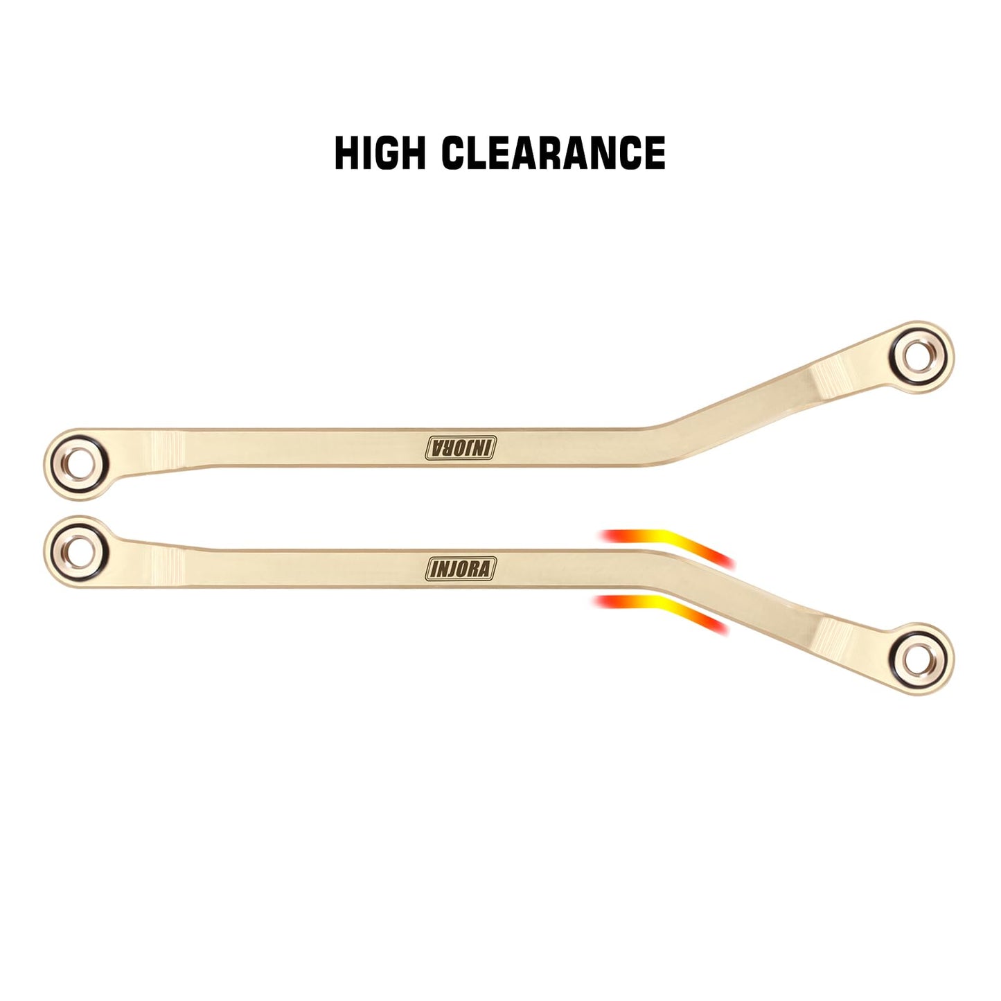 INJORA 46g Brass High Clearance Links Set for TRX4M High Trail K10 1/18 RC Crawler Upgrade (4M-97)