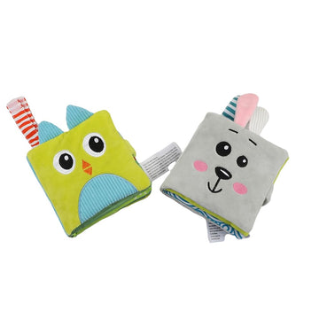 Soft Baby Books - Crinkle Cloth Books for Infants  Touch and Feel Sensory Toys  Baby Gifts for 0-6-12-18 Months  Bunny & Farm Theme (2-Pack)