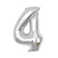 Party Decorz 4 Number Silver Foil Balloon/Four Number Silver Big Size Foil Balloon (32 Inch,1pcs) For Birthday,Anniversary, Surp