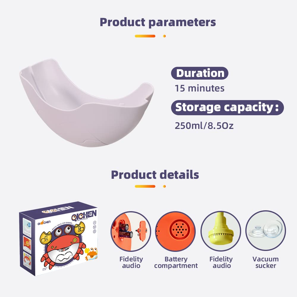 Crabby Bubble Bath Toy For Toddlers - Automatic Bubble Maker With 12 Children'S Songs - Sing-Along Bath Bubble Machine For Baby,
