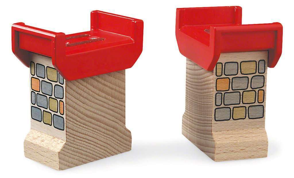 Brio World 33254 - Super Supports - 2 Piece Wooden Railway Set | Enhances Creativity | Compatible with All Brio Train Sets | Sus