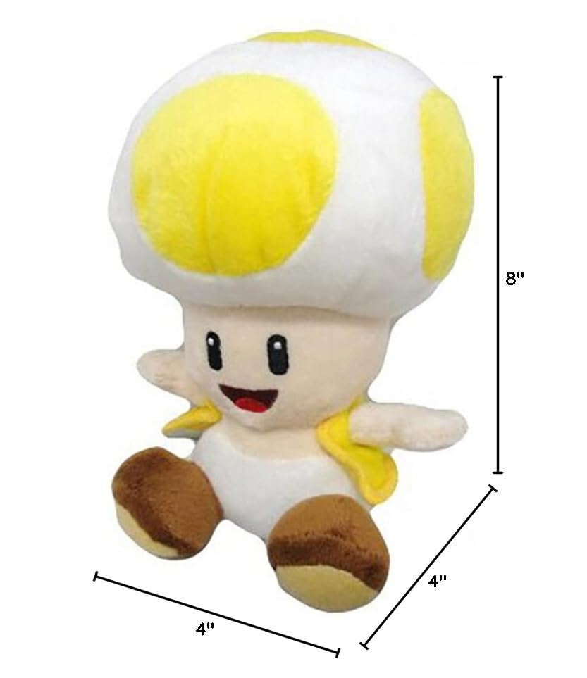 Little Buddy Super Mario All Star Collection 1589 Yellow Toad Stuffed Plush, 8'