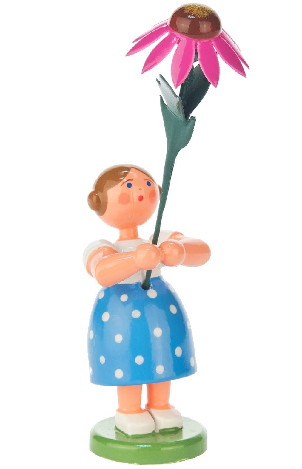 Alexander Taron 013-2007 Dregeno Easter Figurine-Blue Flower Girl-4.5 H W x 1.25 D, Brown