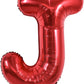 Toniful 40 Inch Large Bright Red Letter Balloons A-Z, Giant Jumbo Helium Foil Mylar Big Letter J Balloons For Birthday Party Ann