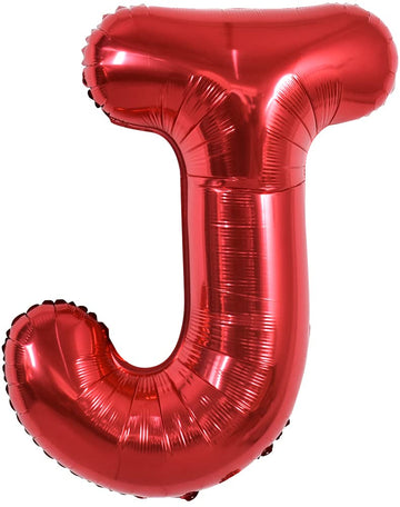 Toniful 40 Inch Large Bright Red Letter Balloons A-Z, Giant Jumbo Helium Foil Mylar Big Letter J Balloons For Birthday Party Ann