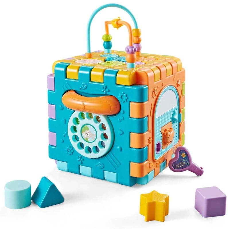 The Kids Club 6In1 Activity Cube Educational Toy, Early Learning House Shape, Colorful NonToxic Plastic, Musical Development 