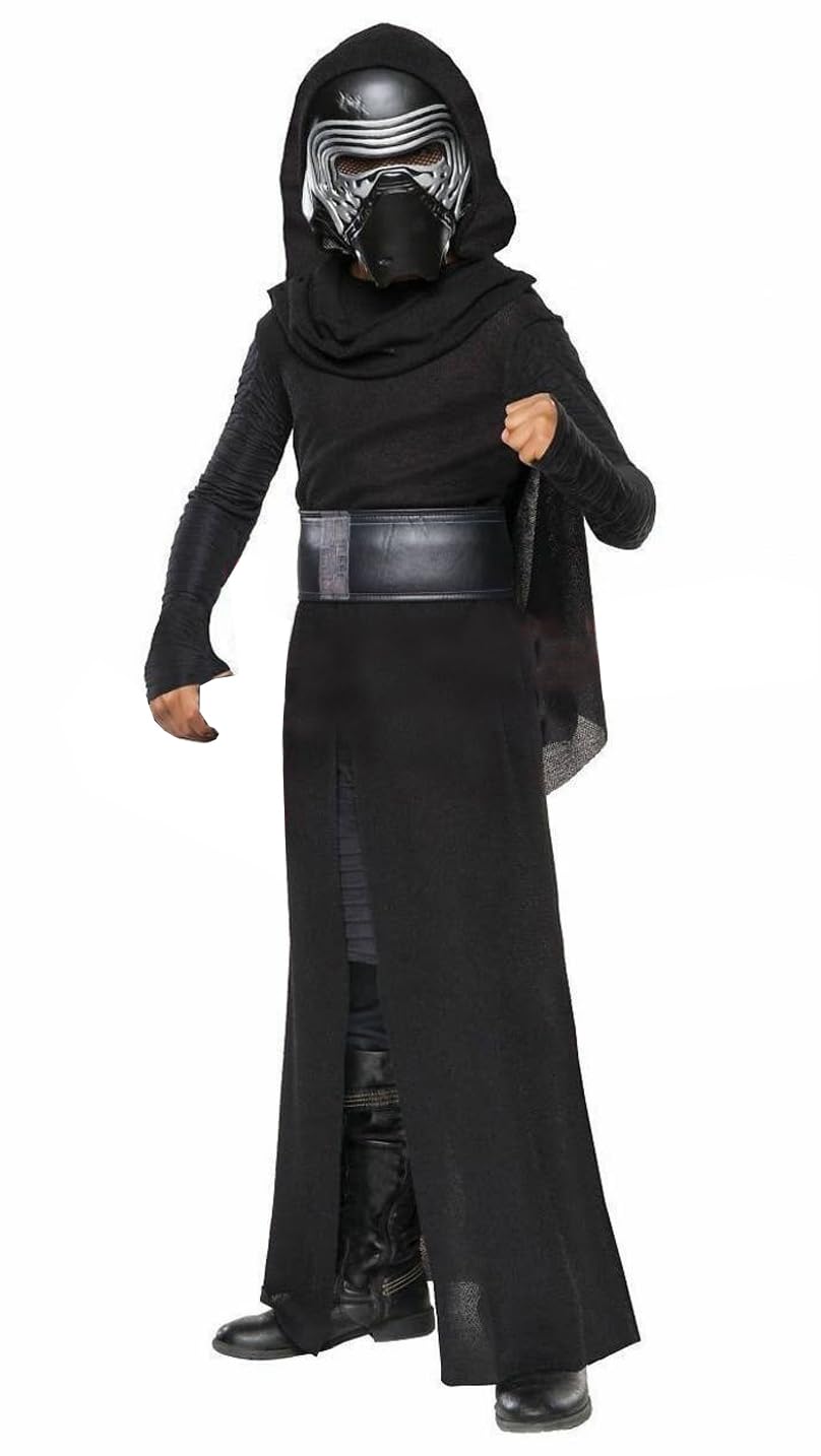 Boys Ben Solo Cosplay Kylo Ren Costume for Kids Jedi Robe with Mask Halloween Outfits (Black  8-10Y)
