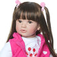 Icradle Cute 24 Inch 60 Cm Reborn Baby Doll Long Hair Girl Doll Soft Silicone Baby Real Life Baby Toddler Doll Toy For Ages 3+ (