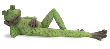 Melrose 38.25    Aged and Weathered Looking Laying Frog Decorative Figurine