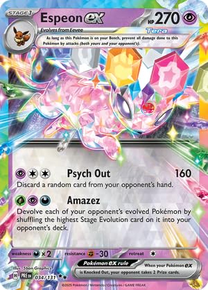 Pokemon - Espeon 034/131 - Prismatic Evolutions - Double Rare - Foil Single Card