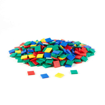 Hand2Mind Plastic Square Color Tiles, Color Sorting, Math Counters For Kids, Counting Manipulatives, Colored Plastic Squares, Math Manipulatives, Bingo Chips, Game Tokens, Tiles Learning (Set Of 400)