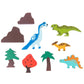 Nesta Toys  Dinosaur World Wooden Building Blocks (9 Piece) | Stacking Toy | Animal Toys For Kids