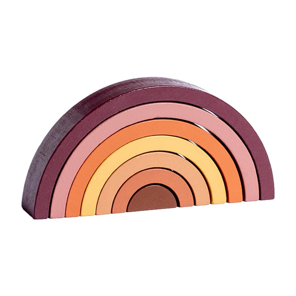 Bnf Wooden Rainbow Stacker Arch Bridge Playset Stacking Toys For Activity Boy Macaron Baby | Toys For Baby | Developmental Baby 