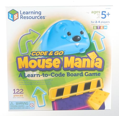 Learning Resources Code & Go Robot Mouse Board Game, STEM Coding Game for Ages 5+, Multi-color, Model LER2863