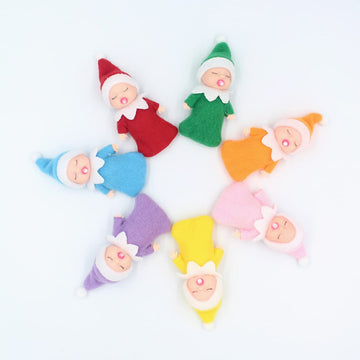 WULEEUPER Sleeping Elf Doll with Pacifier | Pink Holiday Decoration Toy
