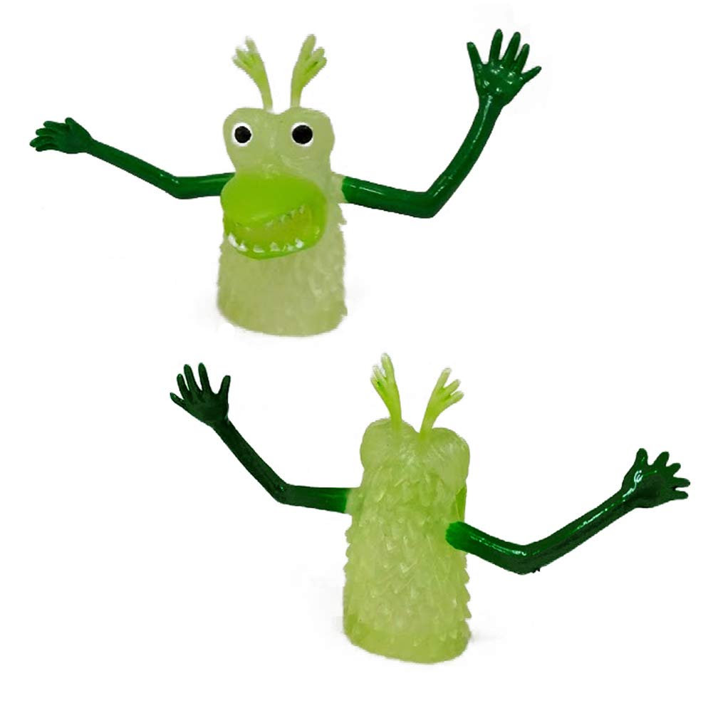 Set Of 8 Glow In The Dark Monster Finger Puppet