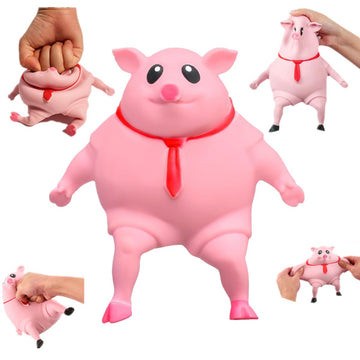 Yjhwlf Stretchy Glue-Sand Filled Rubber Pig, Latex Piglet Soft Decompression Doll Toy, Animal High-Elastic Stretchable Decompres