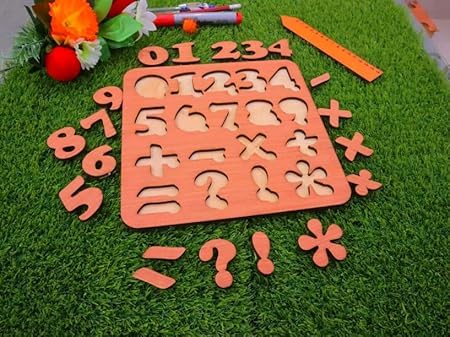 LASERMEECRAFT Montessori Math Essentials: Wooden Puzzle for Early Number Concepts  Interactive Wooden Math Game: Counting & Num