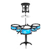 Styleheaven Simulation Kids Drum Toys Playset Jazz Drum Kits For Kids Boys Blue With Chair| Musical Instruments & Gear|Percussio