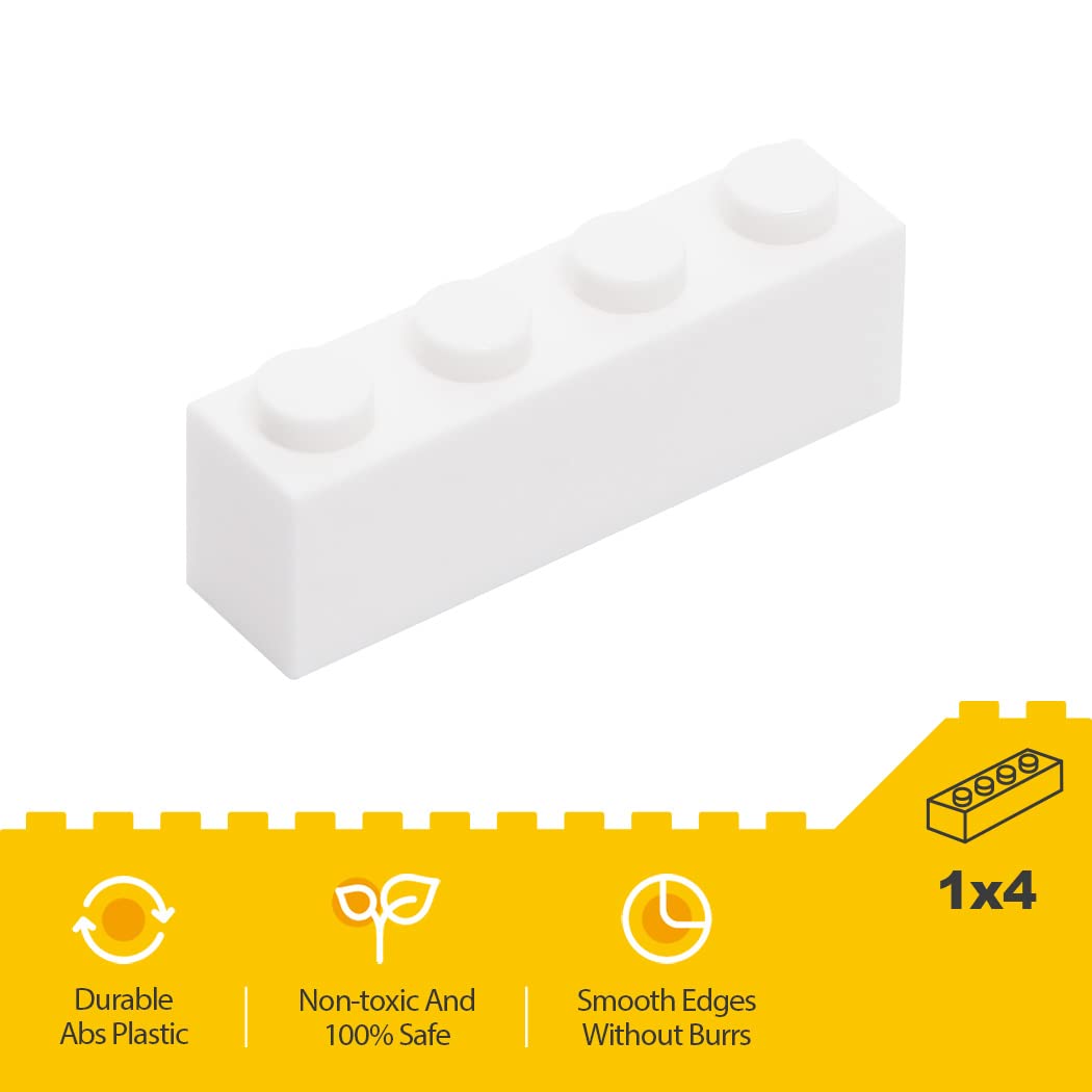 Unirolic Classic Building Bricks Set, 100 Piece 1X4 Basic Building Blocks Stem Creative Building Toys Compatible With All Major