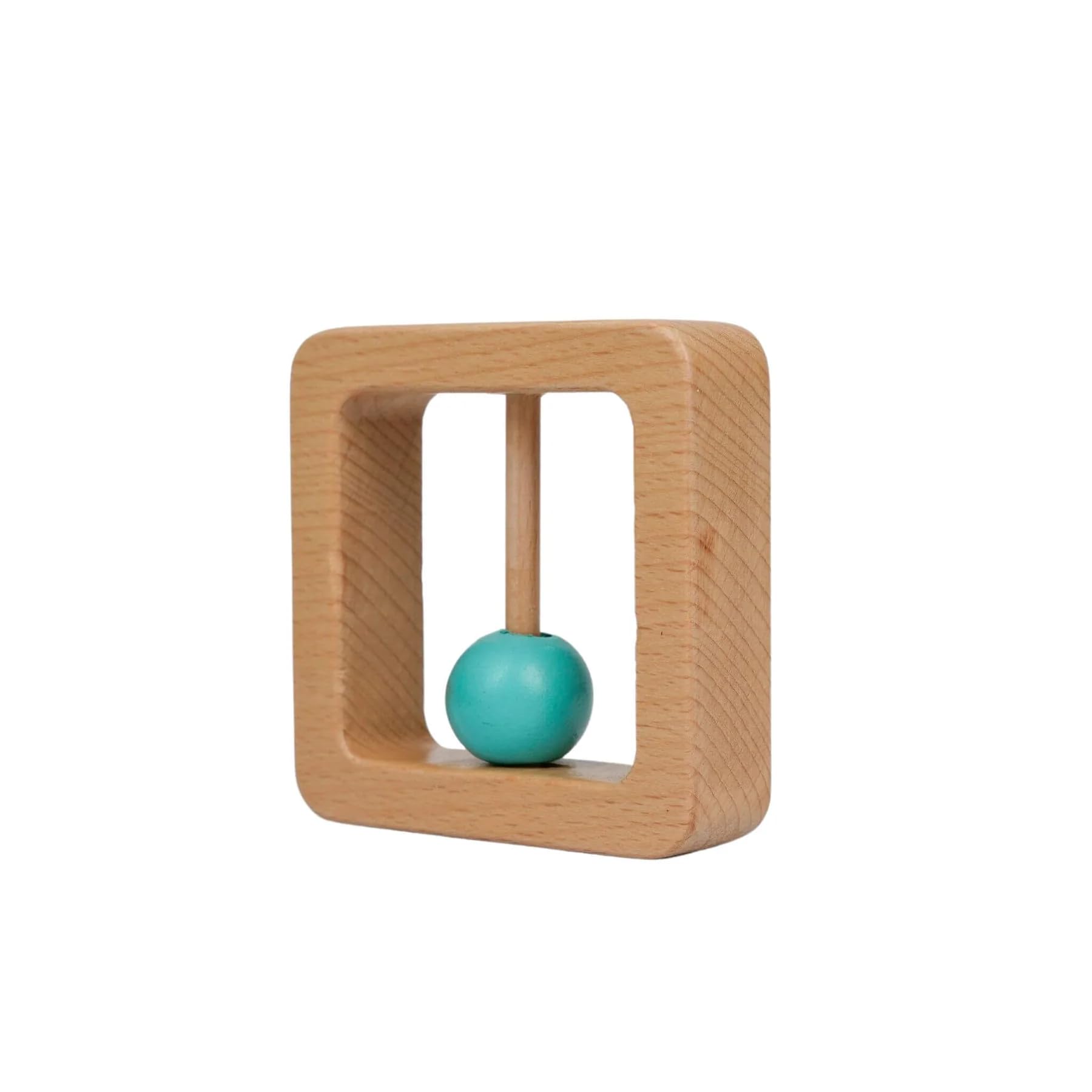 Woodbeetoys Wooden Square Rattle For Unisex Kids, Multi Color