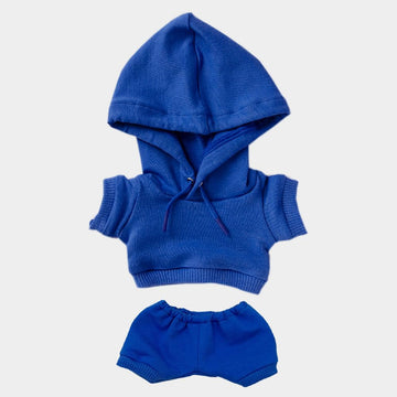 Niannyyhouse 10Cm Plush Doll Clothes Elastic Solid Sportswear Suits Hoodie Pants Soft Stuffed Plush Toy Dress Up Accessories (Bl