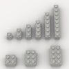 100 Piece Light Gray Bricks Bulk Assortment Pack, 9 Size Light Grey Classic Building Blocks Bricks, Compatible With Lego Parts A