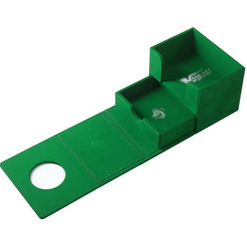 Gamegenic Cardfight!! Vanguard Nation'S Vault | Premium Deck Box | Holds Up To 50 Double-Sleeved Cards | Extra Drawer For Power Counters And Accessories | Stoicheia - Green Color | Made