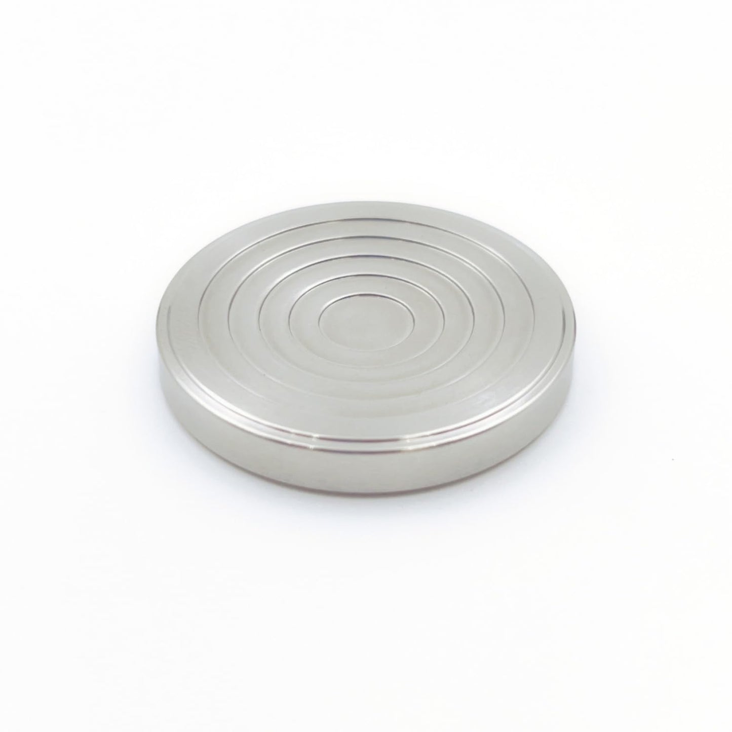 EDC Titanium Contact Coins Fidget Toys, Pocket Skill Toys Lucky Coin Worry Stone, Solid Double Face Concentric-Circles Patterns 