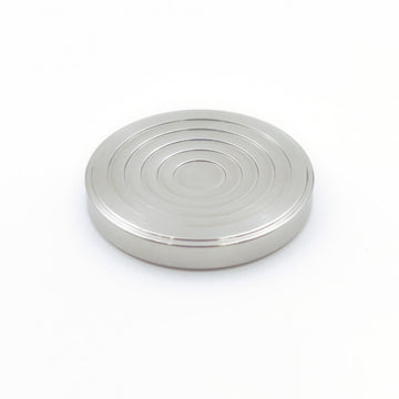 EDC Titanium Contact Coins Fidget Toys, Pocket Skill Toys Lucky Coin Worry Stone, Solid Double Face Concentric-Circles Patterns 