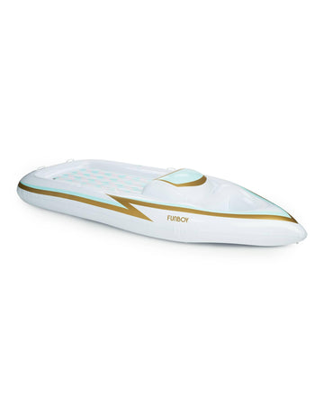 Funboy Giant Inflatable Luxury Yacht Speed Boat Pool Float, Two Cupholders, Luxury Float For Summer Pool Parties And Entertainment