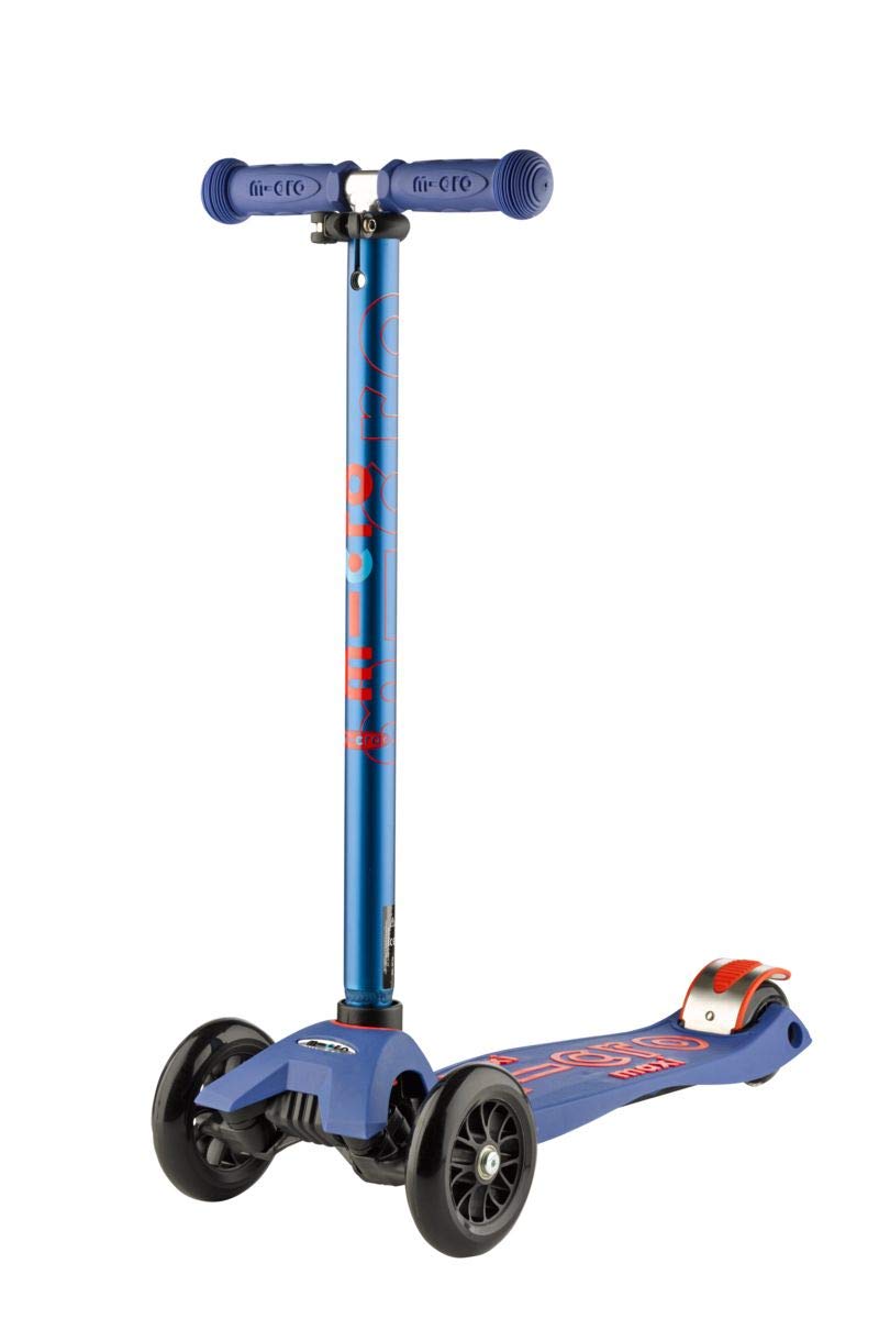 Micro Kickboard Maxi Deluxe Scooter - 3-Wheeled, Lean-to-Steer, Blue, Kids, Model MMD023, Polyurethane Material