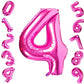 Atpata Funky Pink Number Foil Balloons for Numeric Milestone Parties (40 INCH, 4)