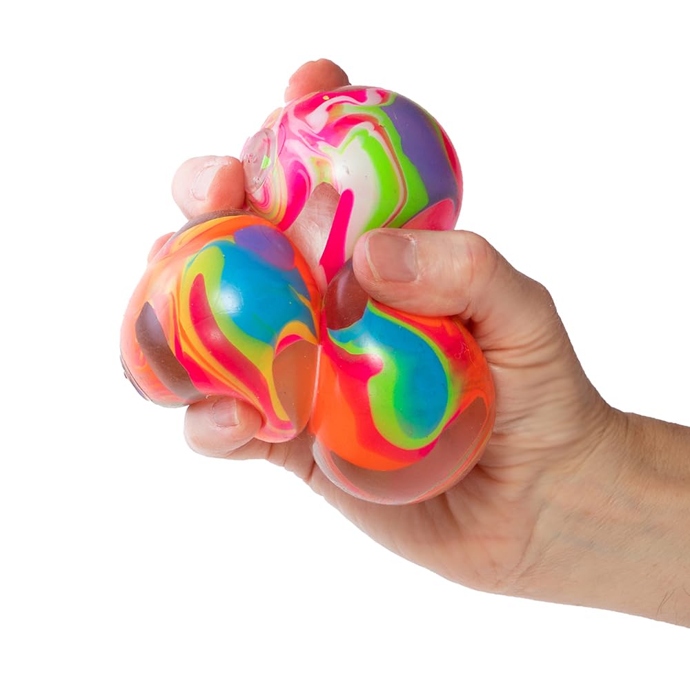 Schylling NeeDoh Marbleez - Groovy Glob Toy - Assorted Multi-Color Swirls - Ages 3 to mature-themed (Pack of 1)