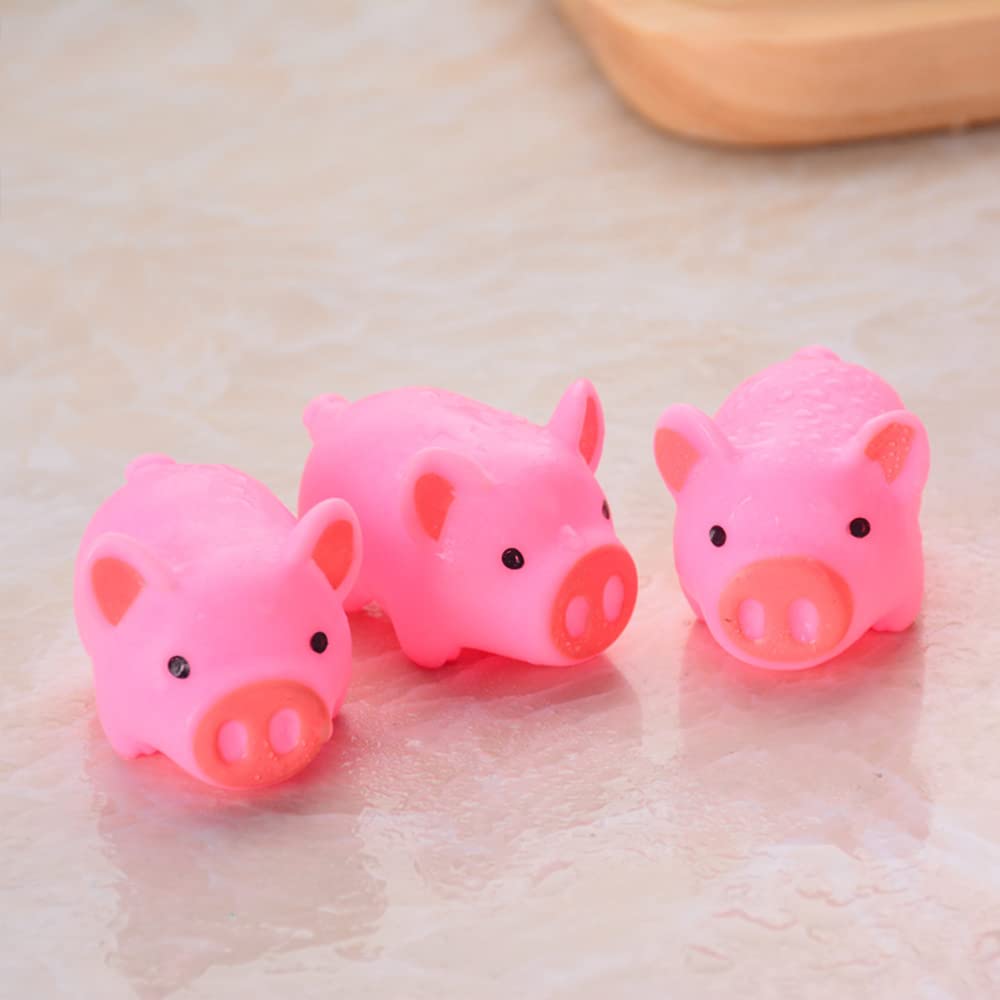 Baby Bath Toys 4Pcs Rubber Pink Pig Family Squeak Float Bath Ducks Bath Tub Shower Toys For Toddlers Boys Girls
