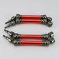 RCAWD 4X Slider Front/Rear Drive Shaft Set for 1/10 Arrma Big Rock 4X4 V3 3S Blx Brushless Monster Truck RTR Upgrade Parts(Red)