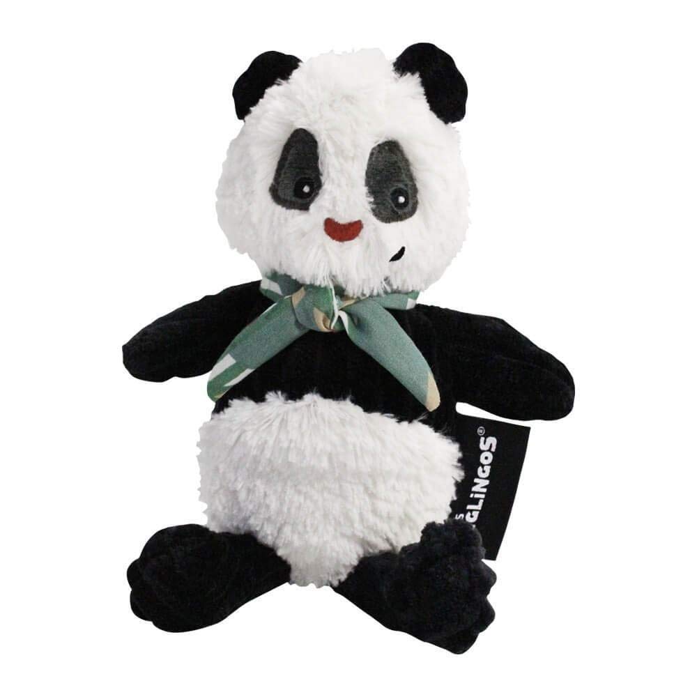 LES DÉGLINGOS Panda Plush Toy - Simply Rototos, One Size, Black & White, Polyester, Model 32128