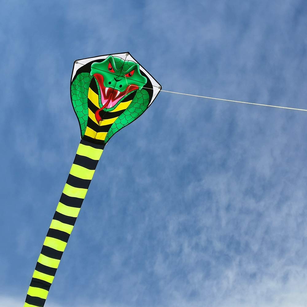 Large Cobra Kite for Adults Kids Boys with Super Long Tail (49 ft), Extra Easy to Fly, Best Huge Kites for The Beach/Party/Field