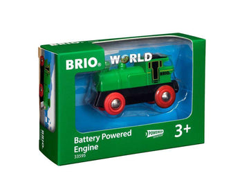 Brio World 33595 Engine Train - Battery Powered Wooden Toy For Kids | Forward & Reverse Movement | Illuminating Headlights | Ideal For Toddlers 3 Years & Up
