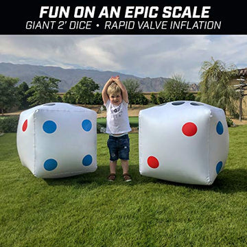 GoSports Giant 2 ft Inflatable Dice 2 Pack - Huge Size with Rapid Valve Inflation