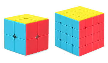 D Eternal Kid Cube Combo Bundle Set Of 2X2 4X4 High Speeed Stickerless Magic Cube Puzzle Game Toy (Combo Of (2X2+4X4))