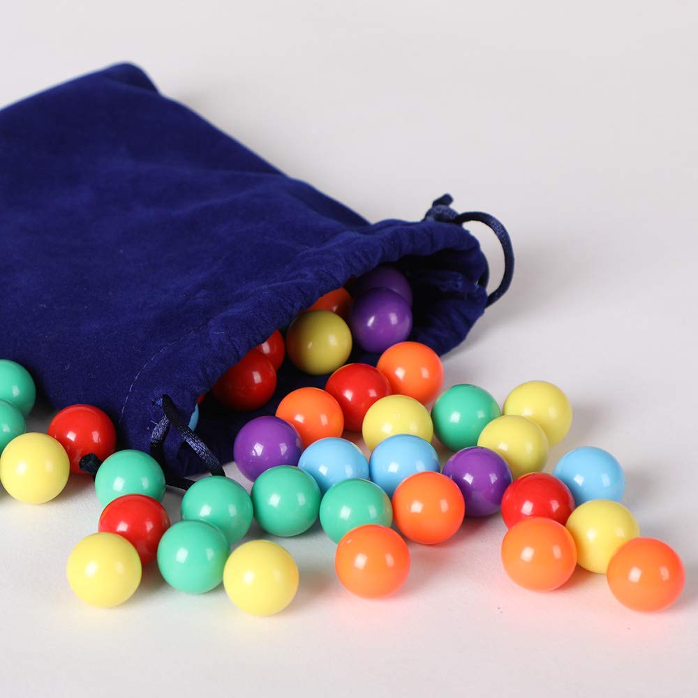 Laviesto 60 Pcs Game Replacement Balls For Chinese Checker, 16Mm Replacement Marbles Balls For Marble Run, Marbles Game(6 Colors