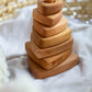 Xsource Wooden Stacking Toy For Toddlers Montessori Educational Pyramid Toy For Babies Natural Wood Stacker Blocks (Triangle Sha